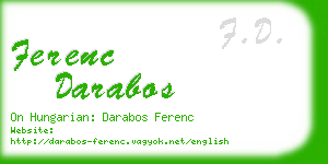 ferenc darabos business card